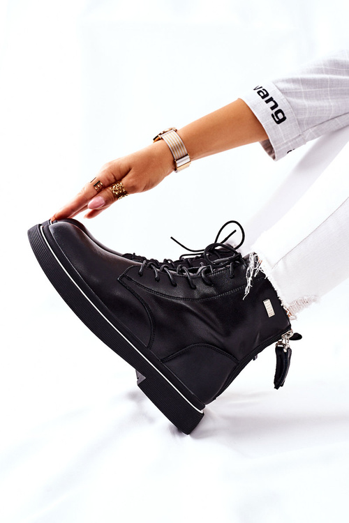 Dámske kožené topánky Goe II2N4014 čierna