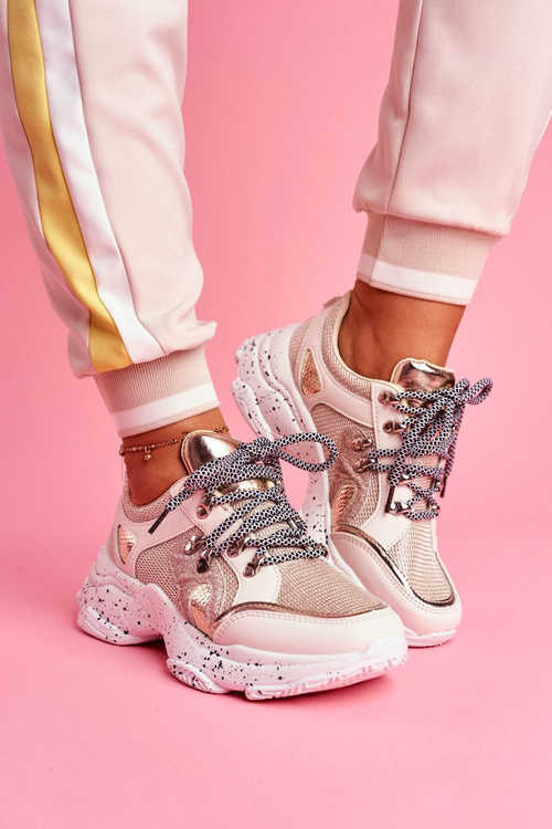 Dámská Sportovní Obuv s brokátem Béžová Vegas