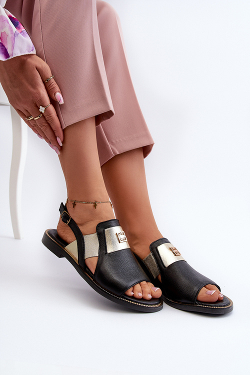 Zazoo 40385 Dámske Kožené Sandále Čierne