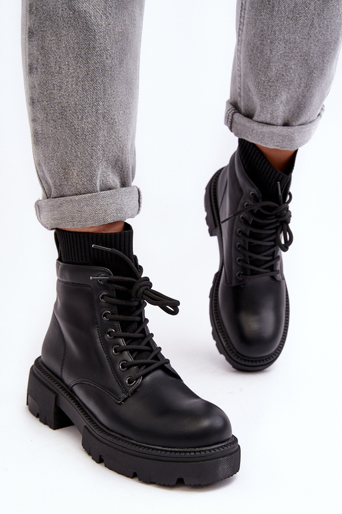 Dámské zimní botky s ponožkou černé Rivella