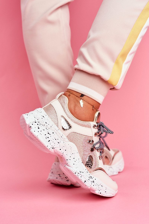 Dámská Sportovní Obuv s brokátem Béžová Vegas