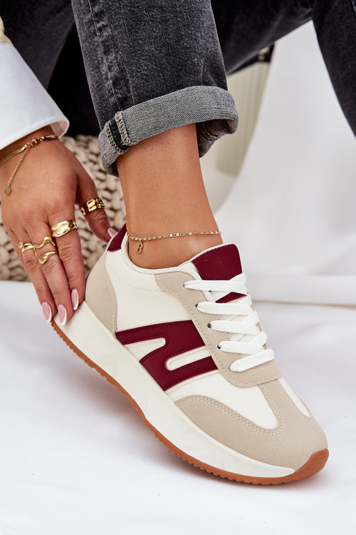 Dámske Športové Topánky Na Platforme Béžovo-Červené Emidi