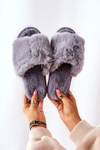 Dámské Papuče s Kožešinou Šedé Trusted