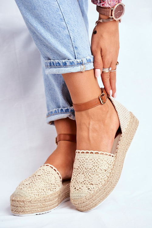 Dámske espadrilly na bielizni Palm Spring Linen Platforma