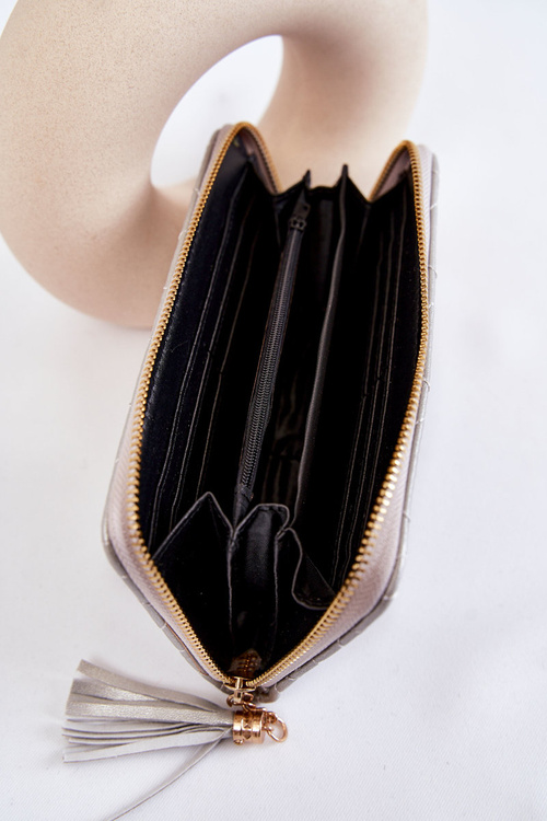 Veľká prešívaná peňaženka so strieborným pruhom Jeffrey