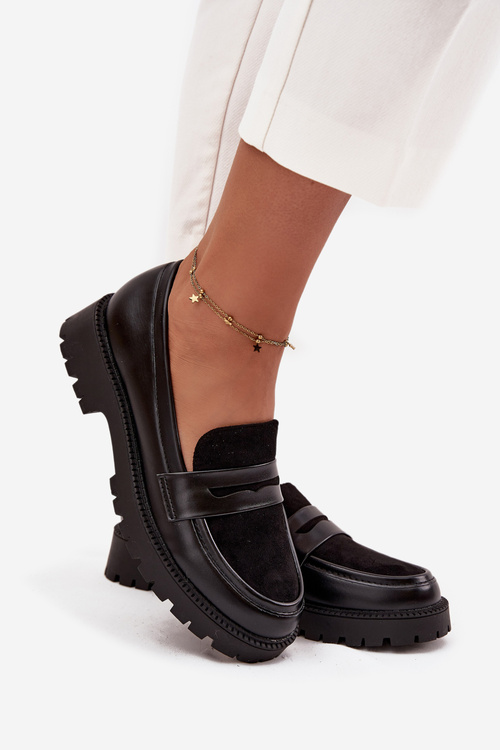 Dámske mokasíny z eko kože čierne Cailen