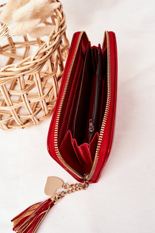 Veľké dámske portfólio s červeným prsteňom