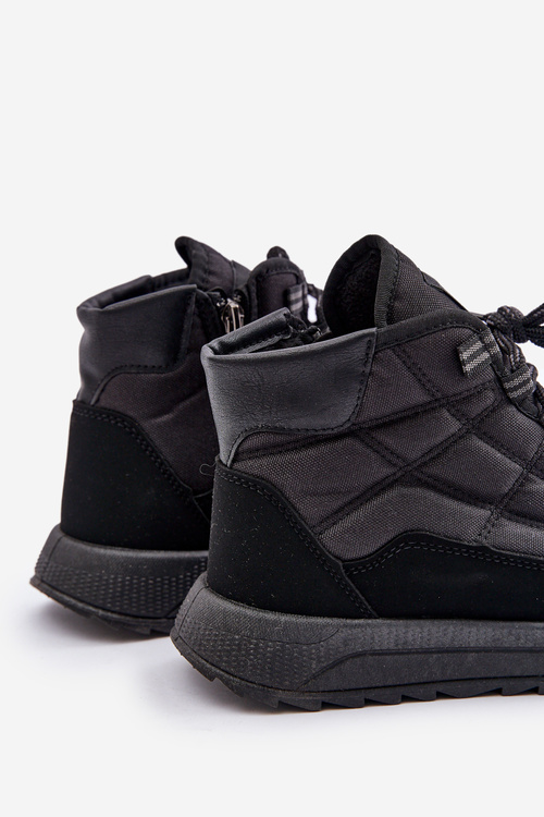 Zateplené Pánské Zimní Boty Šněrovací Progress PROGJ-24-153 Černé