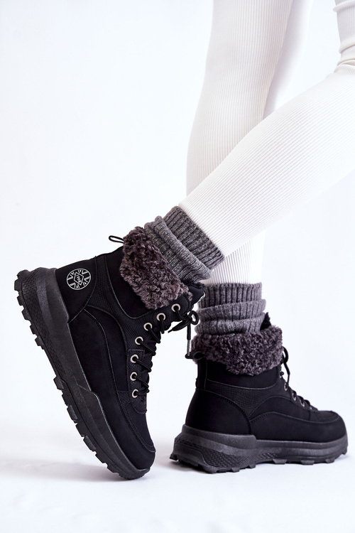 Teplé boty Trappers Lee Cooper LCJ-22-44-1362 Černe