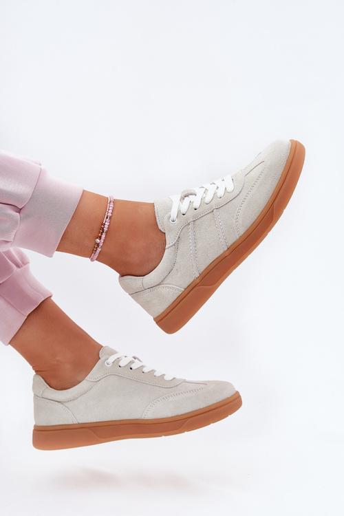 Semišové Nízke Tenisky Dámske Sivé Paliana