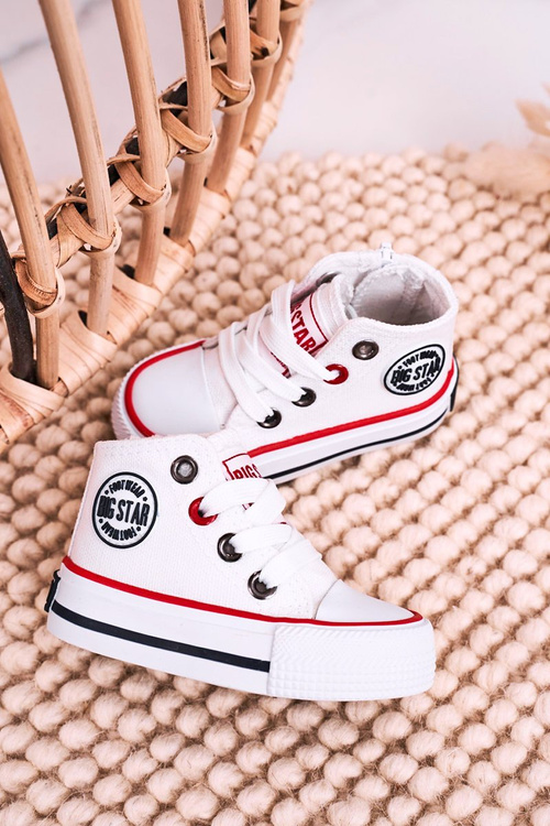 Detské vysoké tenisky s veľkou hviezdou HH374187 White Slider