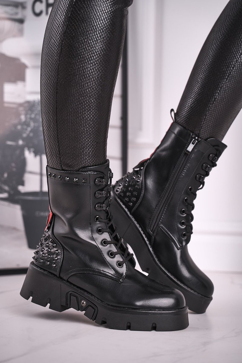 Dámské Kotníkové Boty Grunge Černé Angels Rock