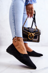 Dámské prolamované baleríny Slip-on Černe Rosario