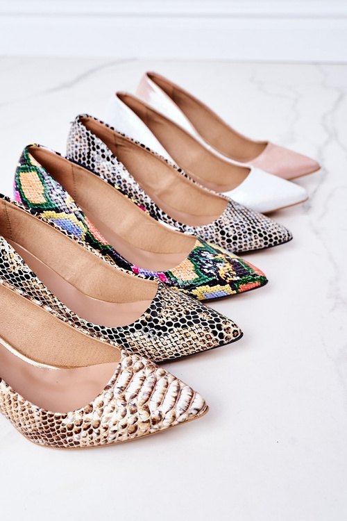 Lodičky Na Podpatku Se Zvířecím Vzorem Lewski Shoes 2801 Černé-Modré