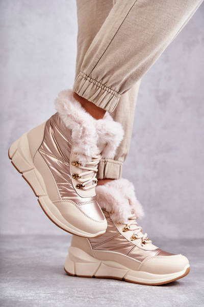 Dámské šněrovací sněhule Světle béžová Anna