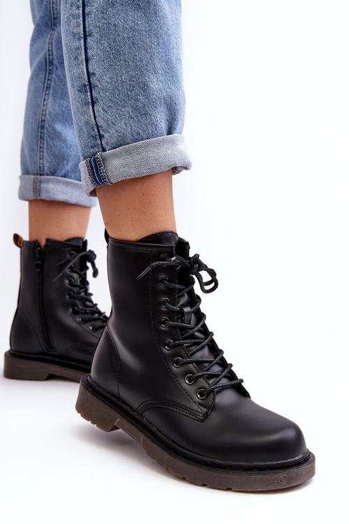 Dámské Traperky S Suwakiem Černé Mibrasa