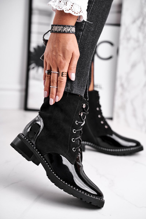 Dámské Kotníkové Boty Teplé Černé Thunders