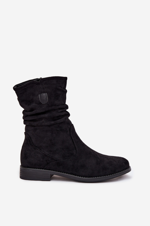 Dámské zateplené kotníkové boty Krisia béžové barvy s volánkovým svrškem a plochým podpatkem