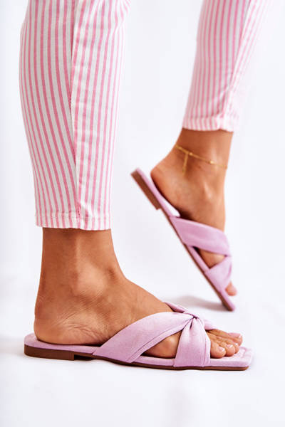 Dámské Velurové Nazouváky Svetle Fialové Vanilla Sky