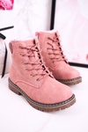 Dětské Kotníkové Boty Izolované Kožešinou Růžové London