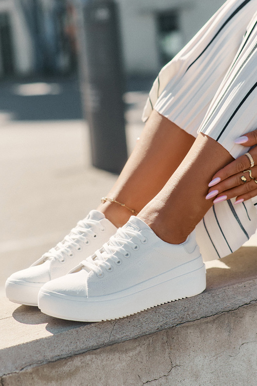 Dámske Plátěné Tenisky Na Platforme Big Star RR274463 Biele