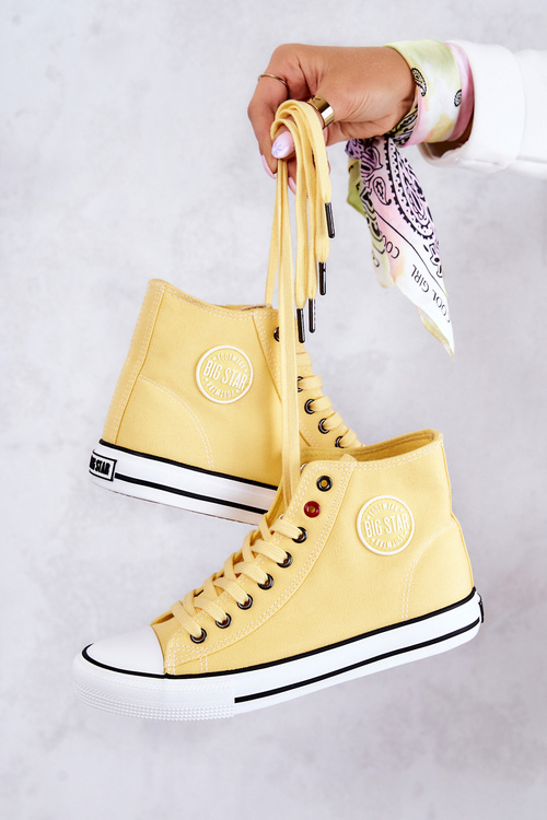 Dámske vysoké tenisky veľká hviezda jj274207 žltá