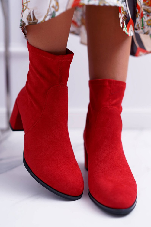 Dámské Ktníkové Boty Na Podpatku Jarní Sergio Leone Slip-on Červené LikeStar