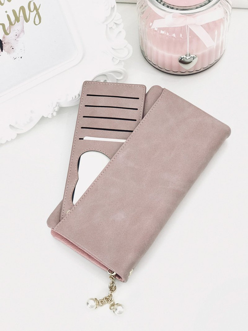 Large Women's Black Trendy Wallet Gold Zipper