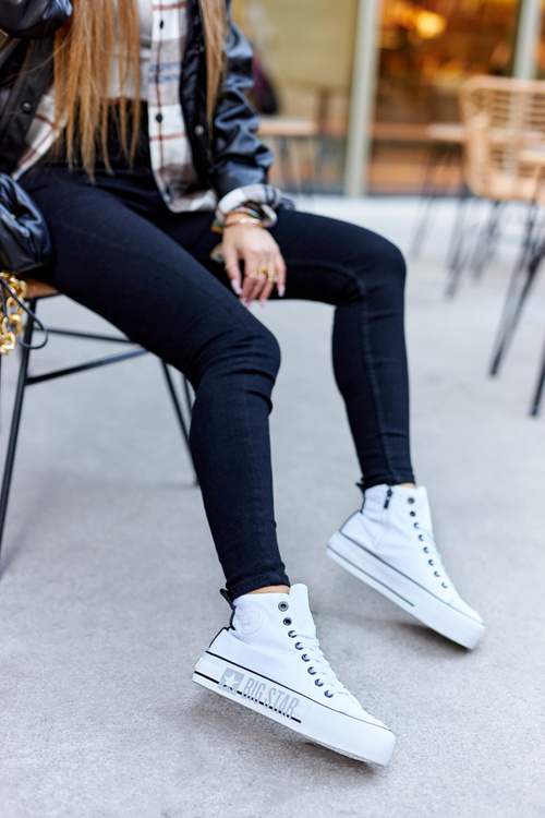 Vysoké Tenisky Na Platformě Big Star II274014 Bílé