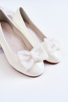 Dětské lakované balerínky s mašlí Bíle Zolly