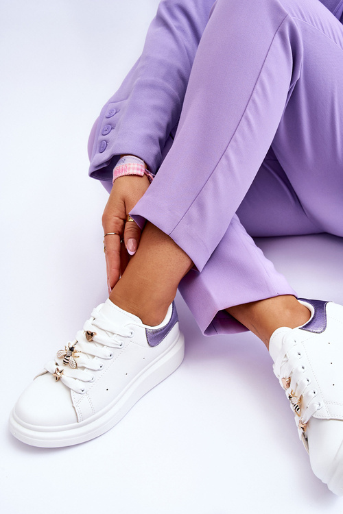 Dámská sportovní obuv na masivní platformě bílé a fialove Chante