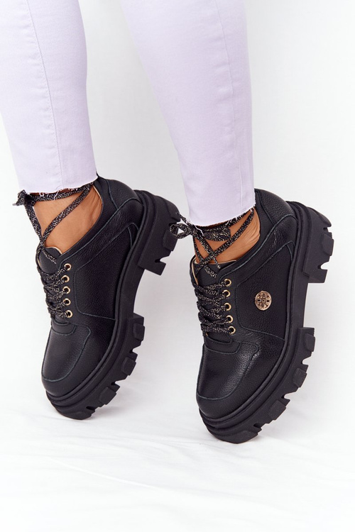 Dámské Kožené Polobotky Lewski Shoes 3011-00 Černé