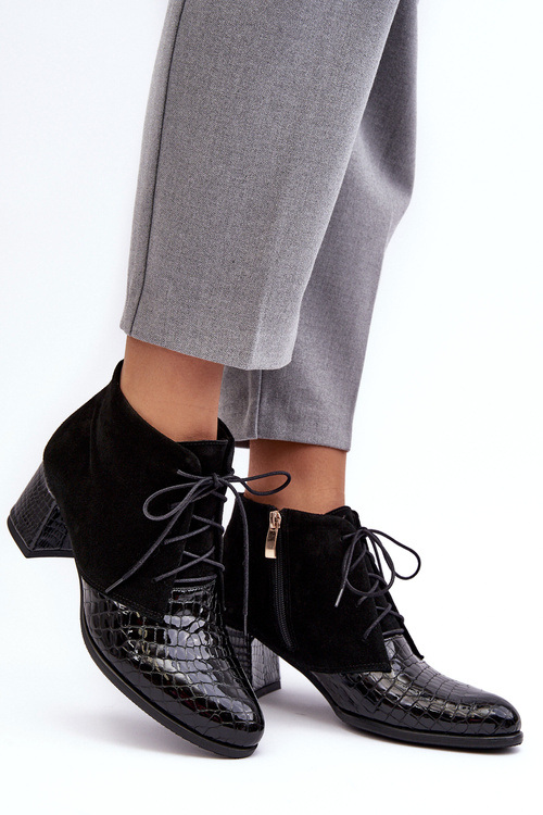 Dámské Kozačky Na Nízkém Podpatku černé Ebba