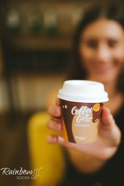 Duhové ponožky Káva-espresso 1 pár