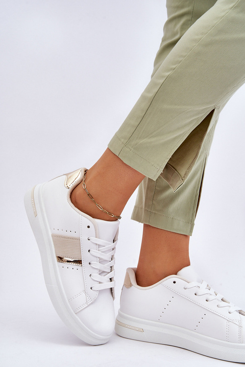 Dámske športové topánky na platforme biele soris