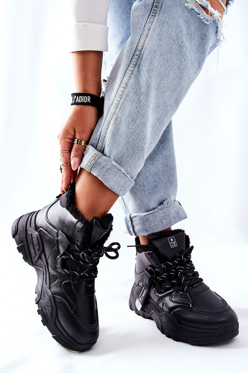 Ženské izolované tenisky snehové topánky čierna kaphia