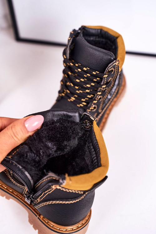 Izolované topánky pre deti na gumovej výške čiernej bobby