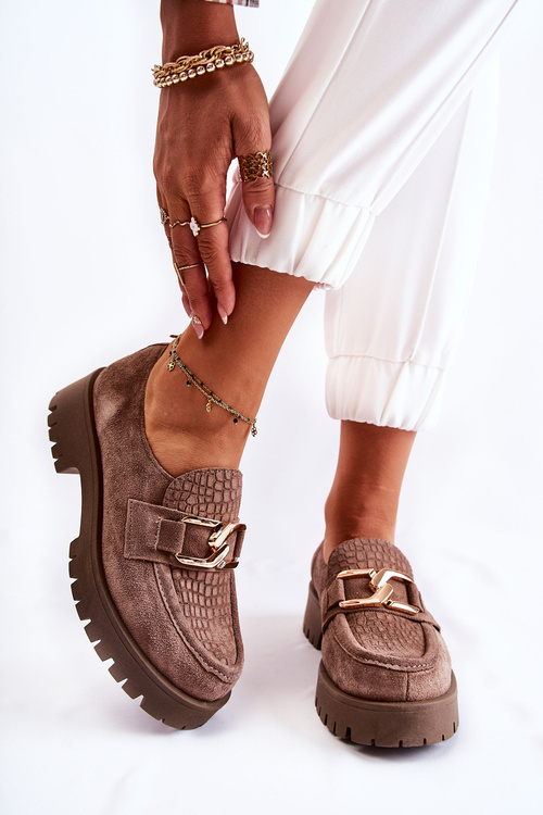 Módní semišové mokasíny světle hnědá Rayhan