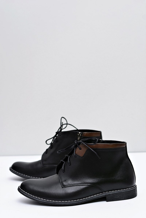 Pánske vysoké teplé topánky s čiernym hradom Mendz