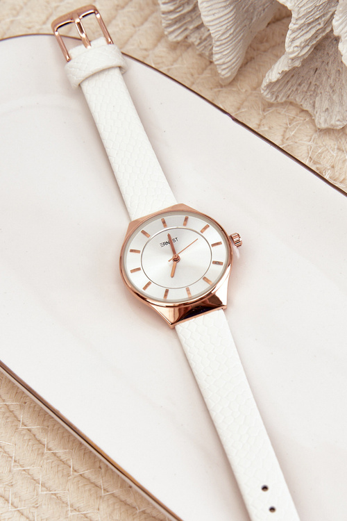 Dámské hodinky na eko kůži v béžové barvě Ernest E62013L