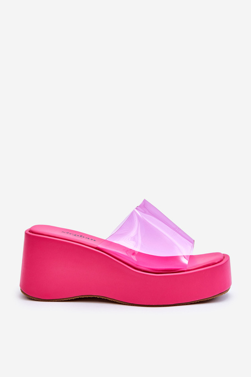 Dámské transparentní pantofle na klínku Fuchsia Eliane