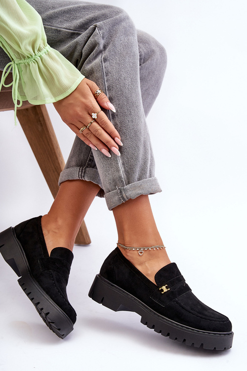 Kůže Mokasíny s Ozdobou Černé Esperta