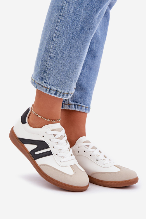 Nízke Dámske Tenisky Z Eko Kože Bielo-Čierne Navidemi