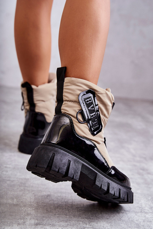 Dámské teplé sněhule se zipem béžové a černé Marit