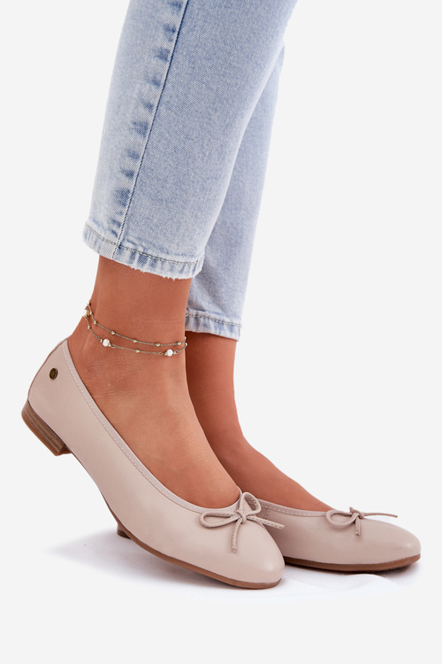 Kožené Baletky Dámské Maciejka P6800-04 Béžové