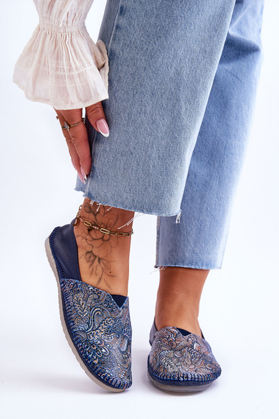 Dámské Kožené Baleríny Maciejka 01930-103 Námořnická modrá