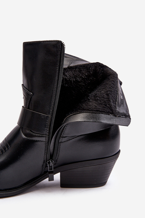 Izolované topánky žien čierne kovbojské topánky Venosa