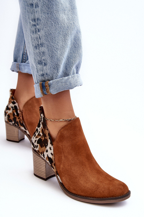 Dámské kožené boty na příčce Maciejka hnědé 04492-98