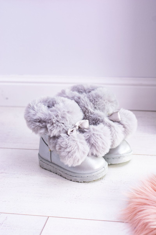 Šedá izolovaná detská mládežnícka topánka Snow Boots Moofy