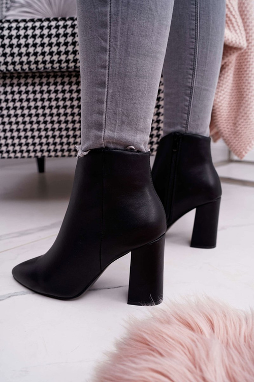 Dámské Kotníkové Boty Na Podpatku Černé Felino